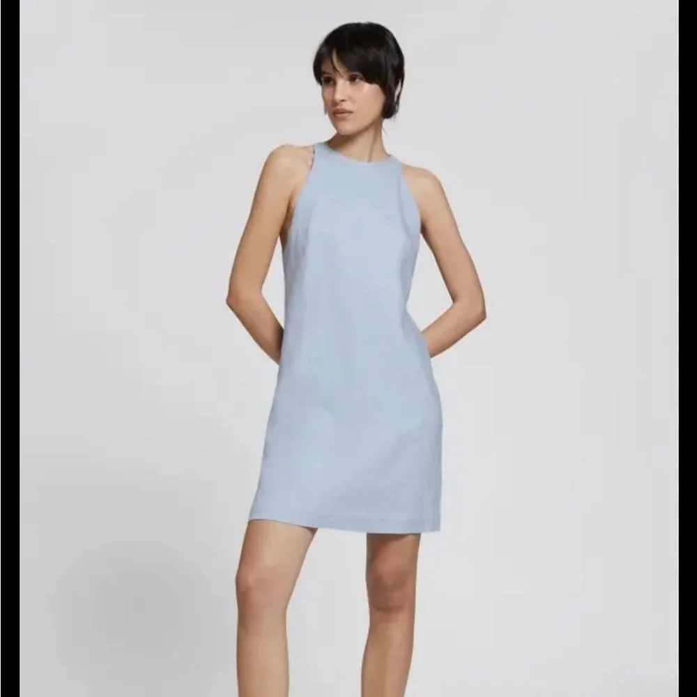 & Other Stories Light Blue Linen Midi Dress - Picture 3 of 5